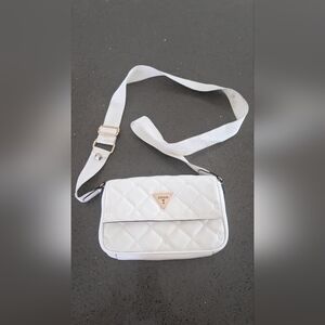 Guess White Quilted Crossbody Bag